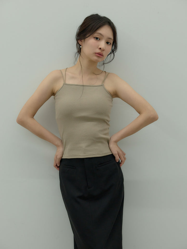 カットリブカップ付きバッククロスキャミソール