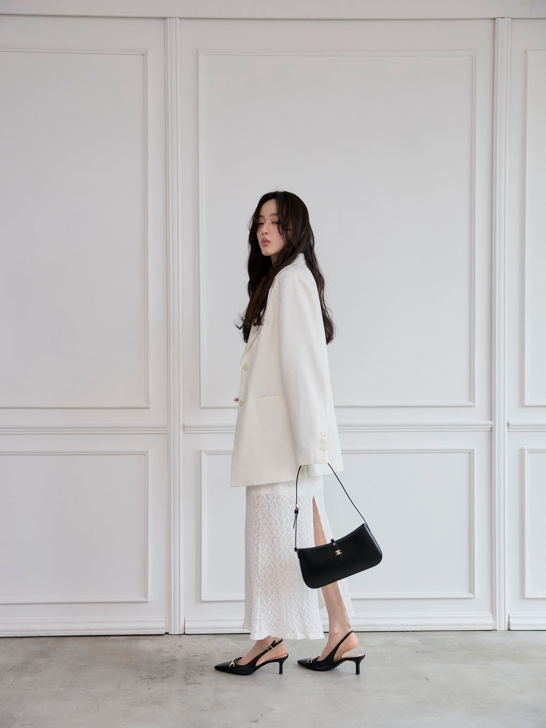 【SET】【Essential】Authentic jacket+総レースバックスリットスカート(2set)