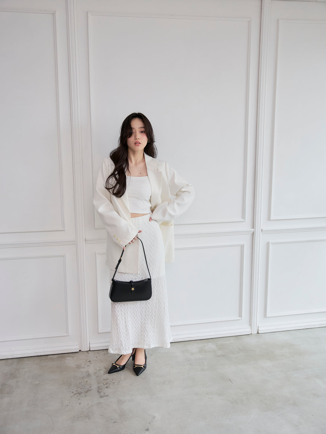 【SET】【Essential】Authentic jacket+総レースバックスリットスカート(2set)