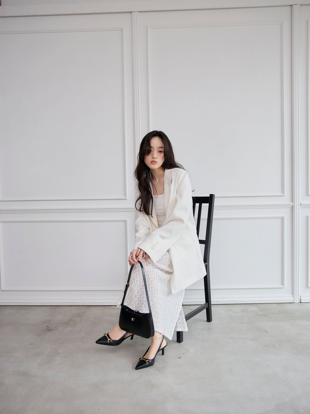 【SET】【Essential】Authentic jacket+総レースバックスリットスカート(2set)