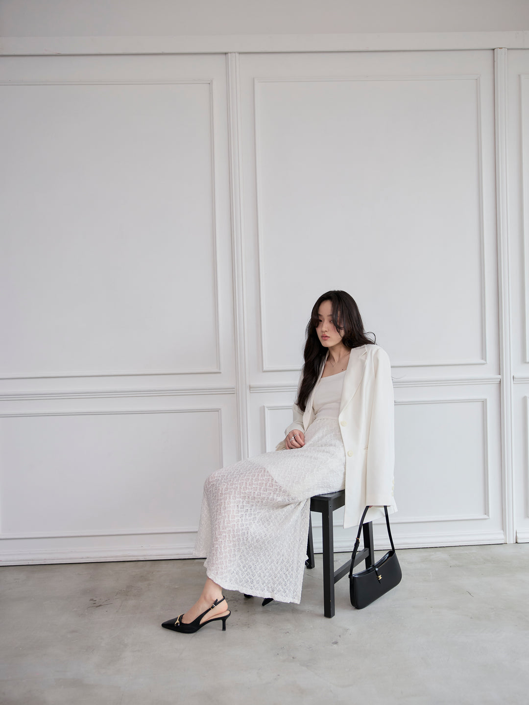 【SET】【Essential】Authentic jacket+総レースバックスリットスカート(2set)