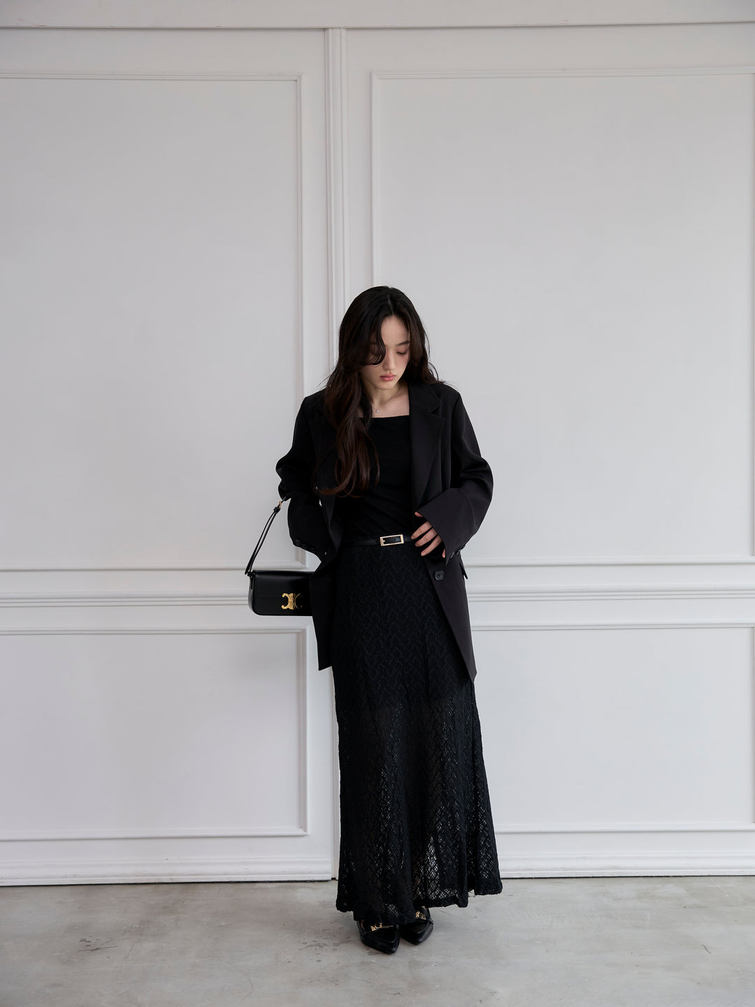 【SET】【Essential】Authentic jacket+総レースバックスリットスカート(2set)