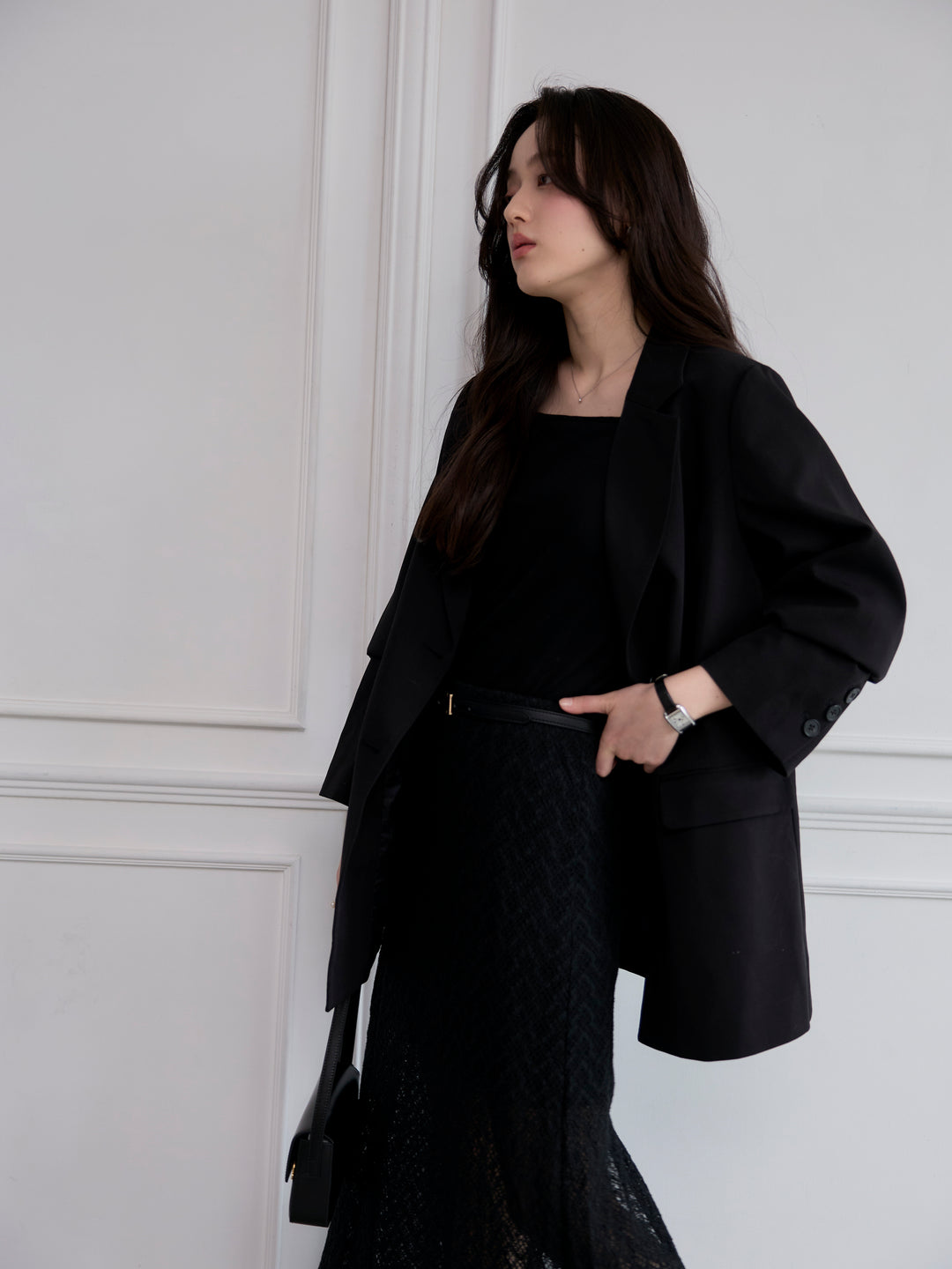 【SET】【Essential】Authentic jacket+総レースバックスリットスカート(2set)