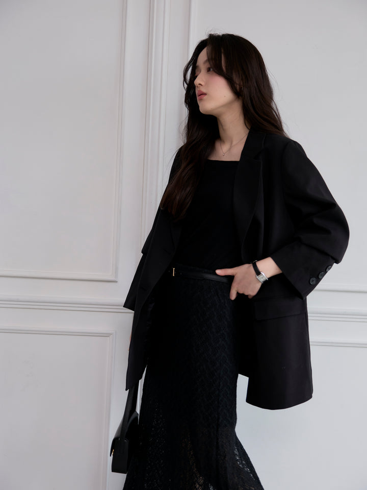 【SET】【Essential】Authentic jacket+総レースバックスリットスカート(2set)