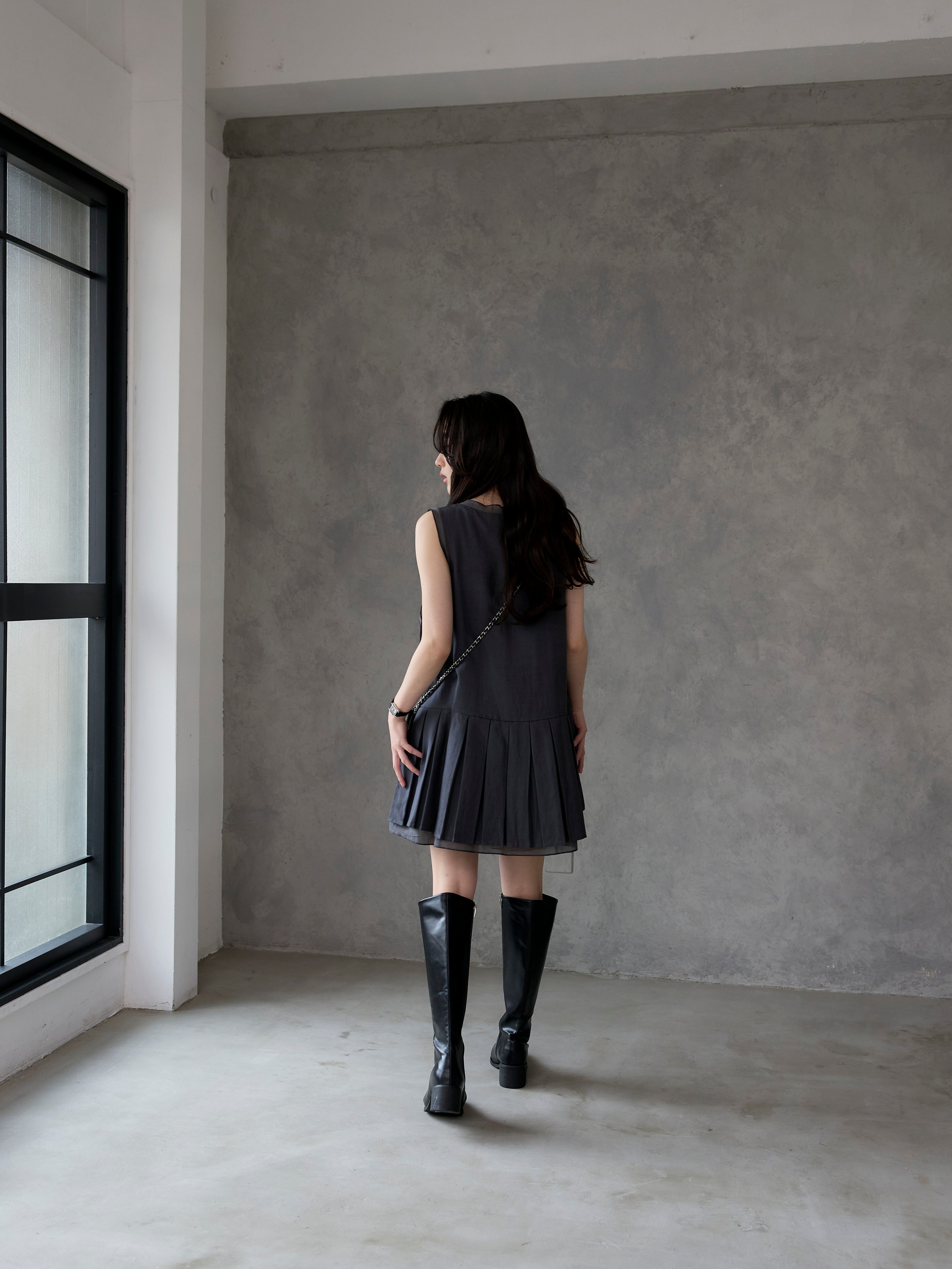 シアーレイヤードプリーツミニワンピース – nairo