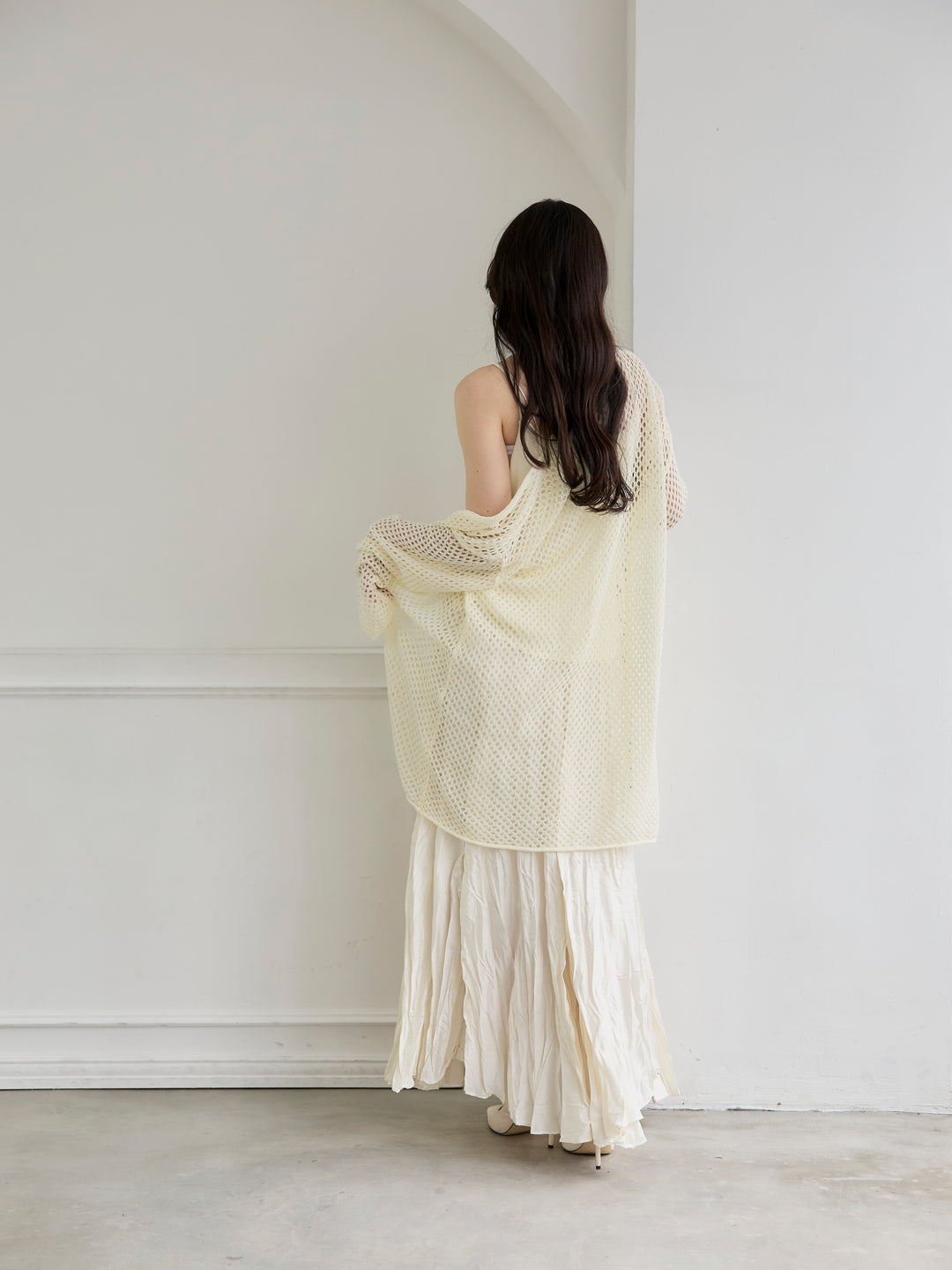 グロッシーワッシャープリーツスカート