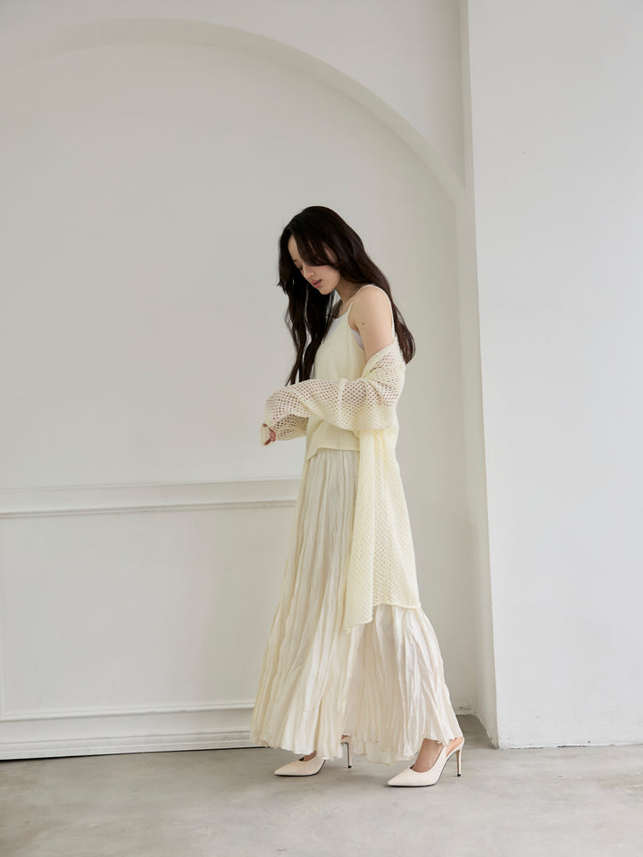 グロッシーワッシャープリーツスカート