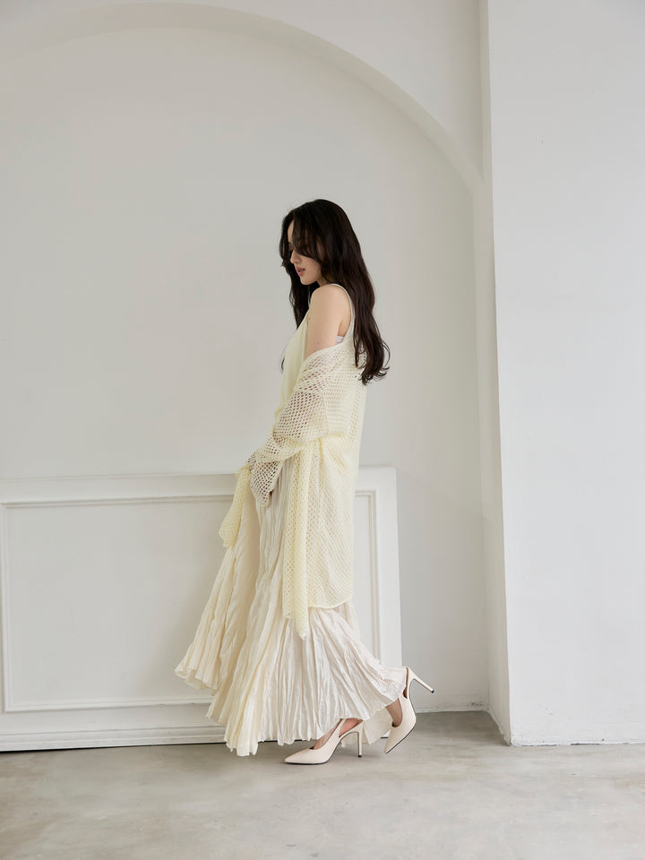 グロッシーワッシャープリーツスカート