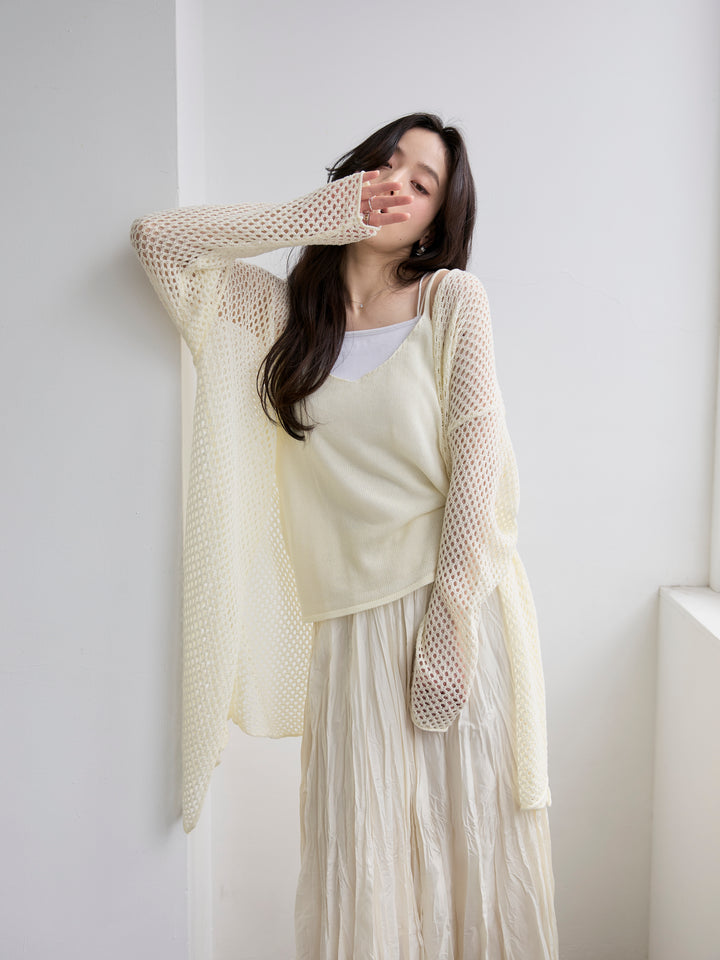 グロッシーワッシャープリーツスカート