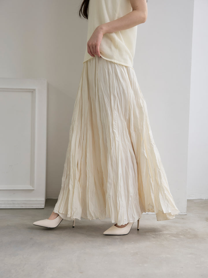 グロッシーワッシャープリーツスカート