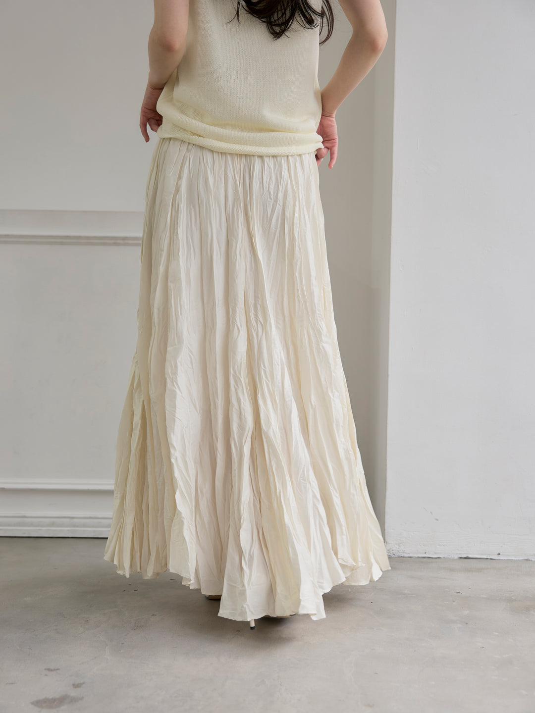 グロッシーワッシャープリーツスカート