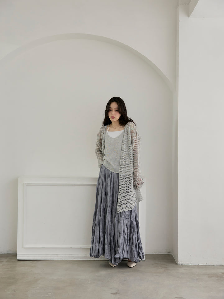 グロッシーワッシャープリーツスカート