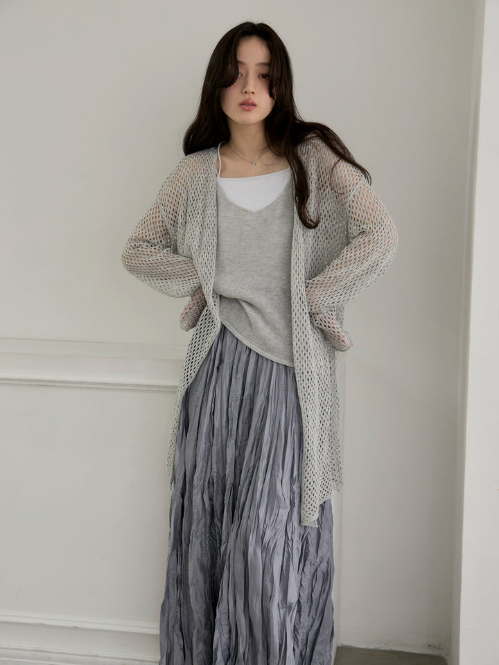 グロッシーワッシャープリーツスカート