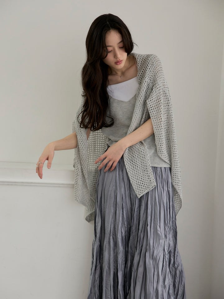 グロッシーワッシャープリーツスカート