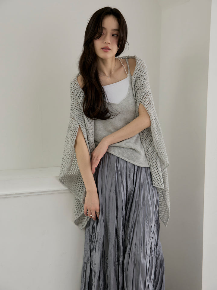 グロッシーワッシャープリーツスカート