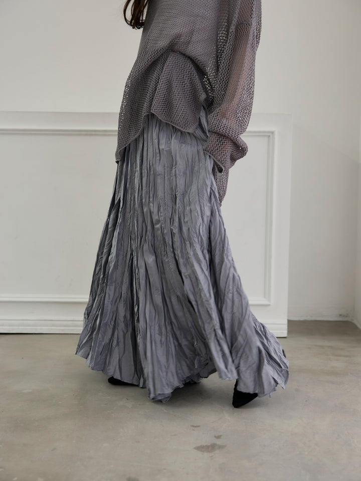 グロッシーワッシャープリーツスカート