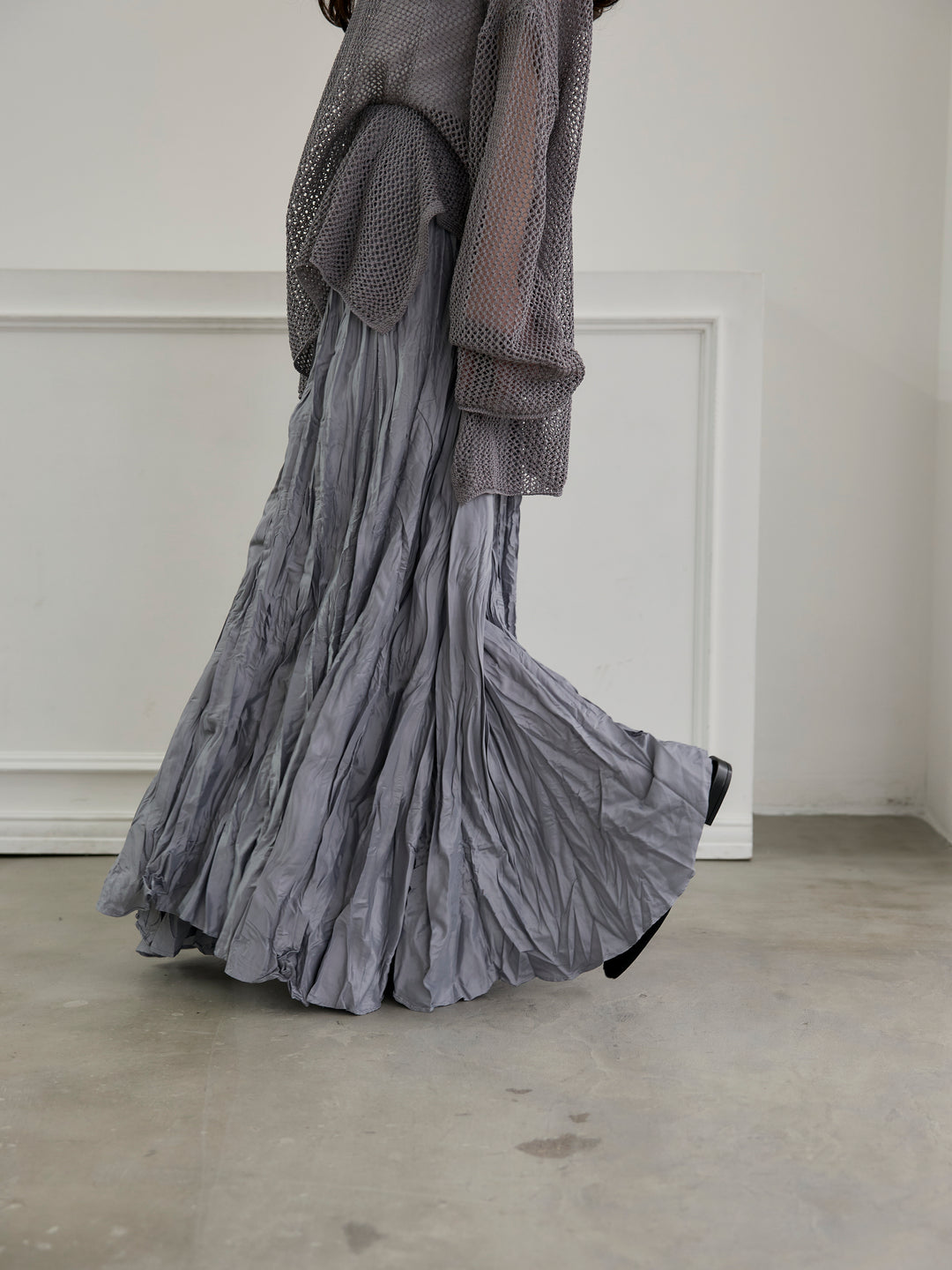 グロッシーワッシャープリーツスカート