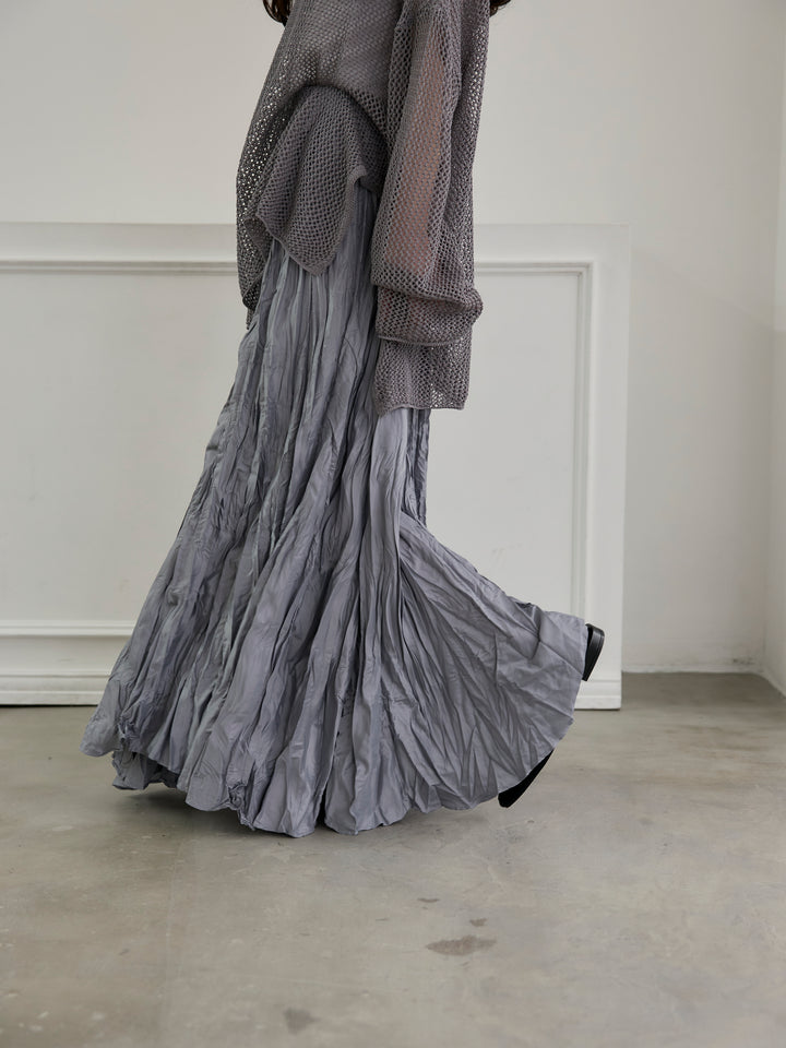 グロッシーワッシャープリーツスカート