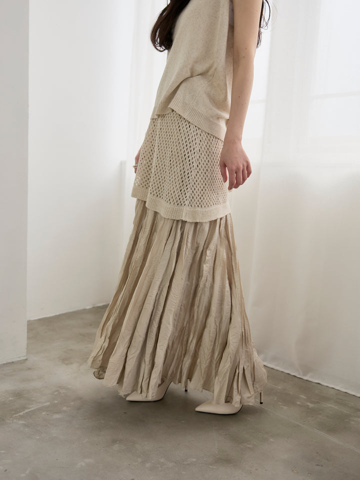 グロッシーワッシャープリーツスカート
