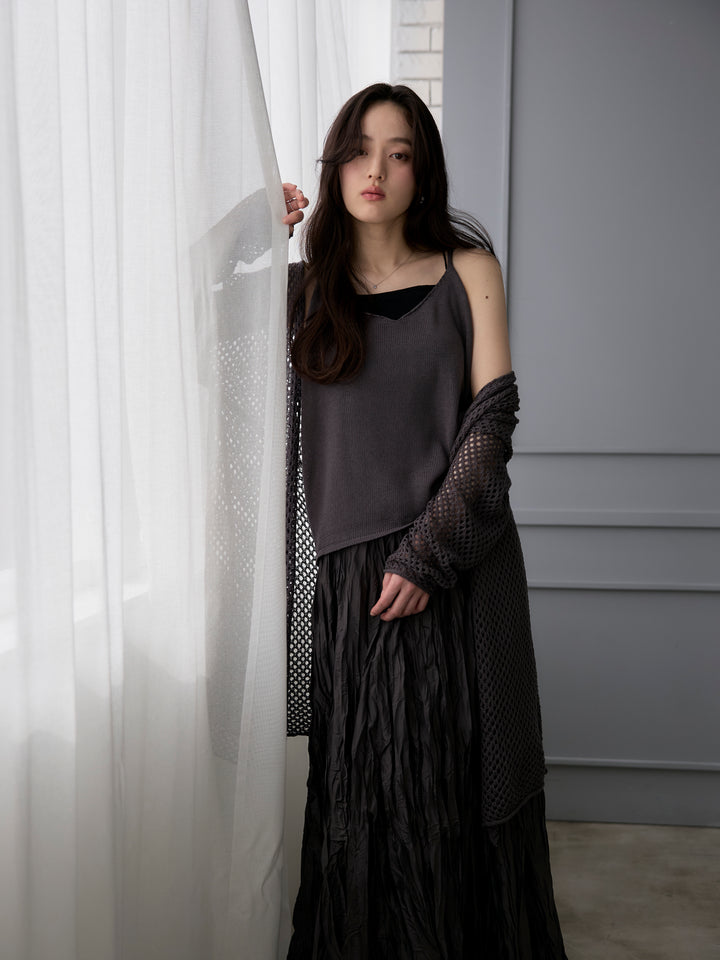 グロッシーワッシャープリーツスカート