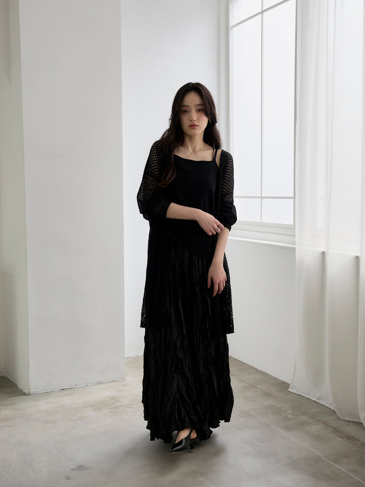 グロッシーワッシャープリーツスカート