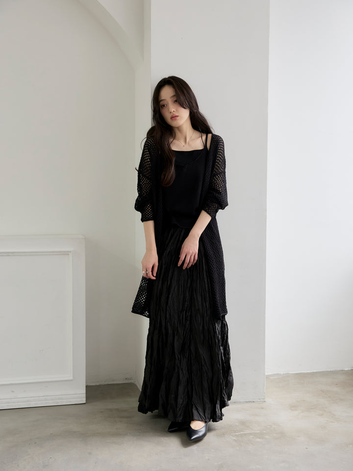 グロッシーワッシャープリーツスカート