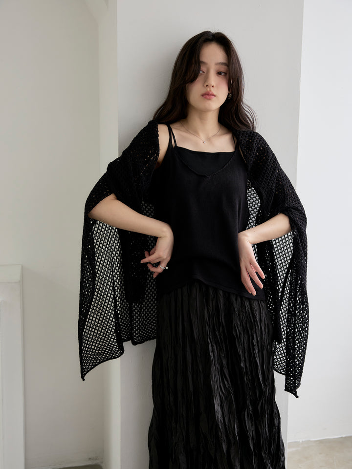 グロッシーワッシャープリーツスカート