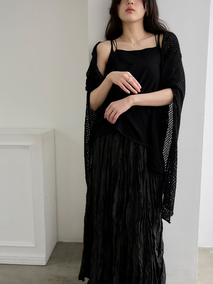 グロッシーワッシャープリーツスカート