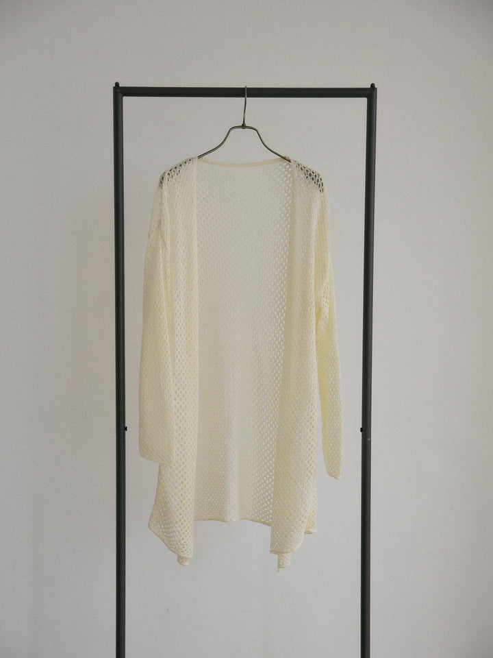 リネンタッチ透かし編みカーディガン&キャミソールSET