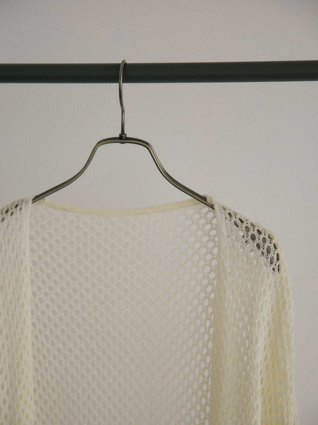 リネンタッチ透かし編みカーディガン&キャミソールSET