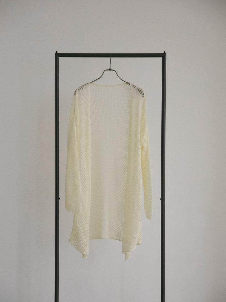 リネンタッチ透かし編みカーディガン&キャミソールSET