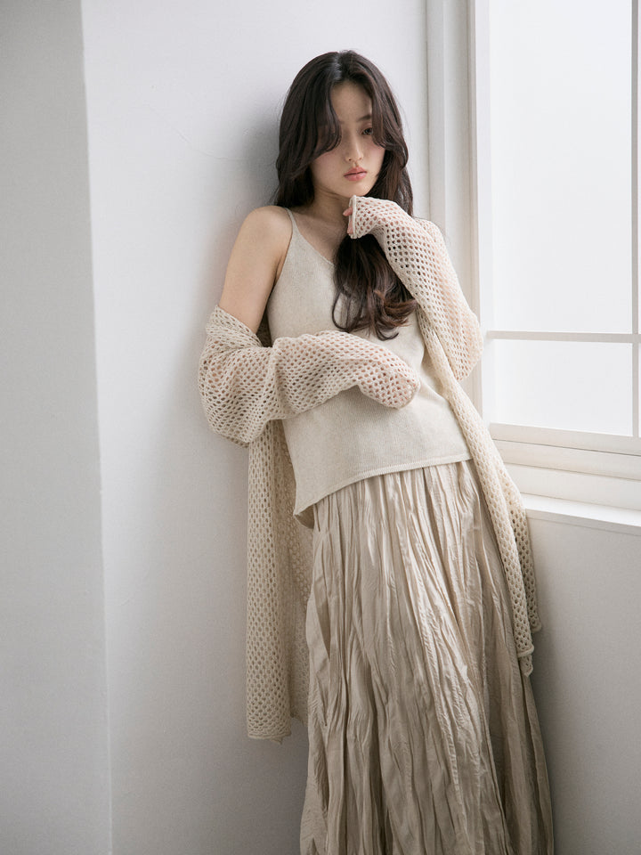 グロッシーワッシャープリーツスカート