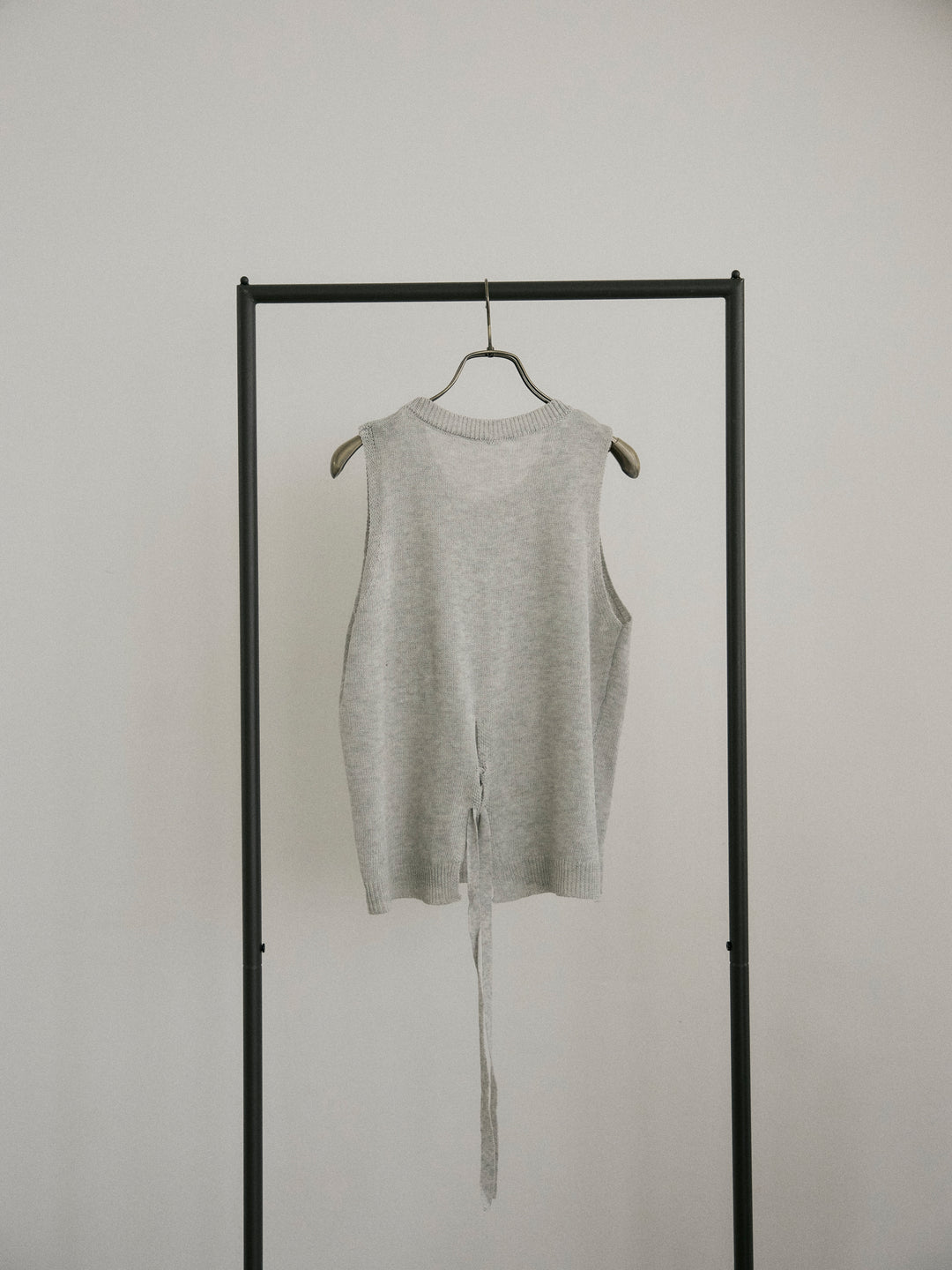 リネンタッチノースリトップス&透かし編みラップミニスカートSET