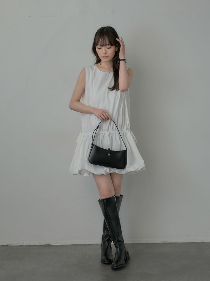 サイドリボンノースリーブバルーンミニワンピース