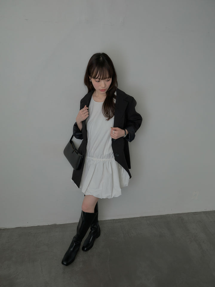 サイドリボンノースリーブバルーンミニワンピース