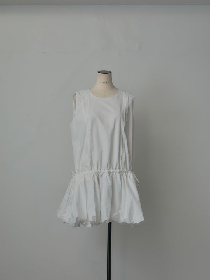 サイドリボンノースリーブバルーンミニワンピース