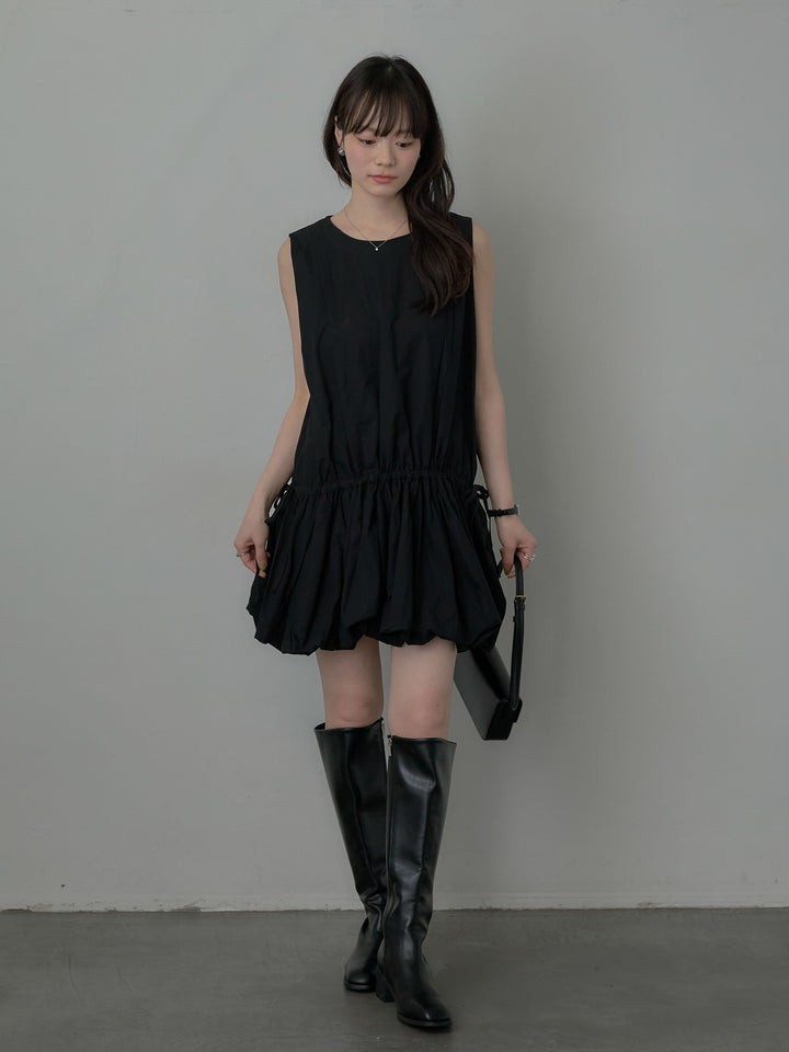 サイドリボンノースリーブバルーンミニワンピース