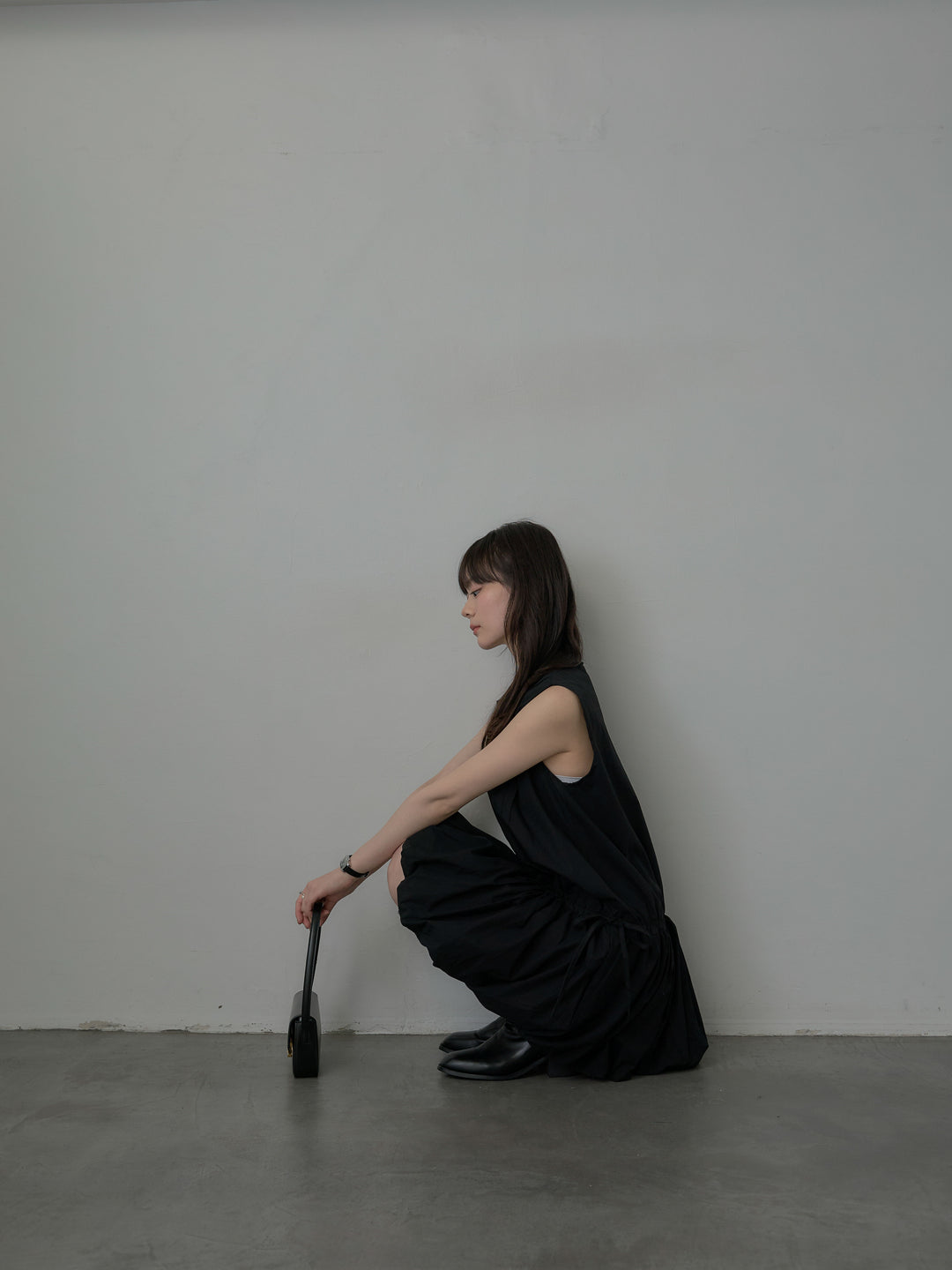 サイドリボンノースリーブバルーンミニワンピース