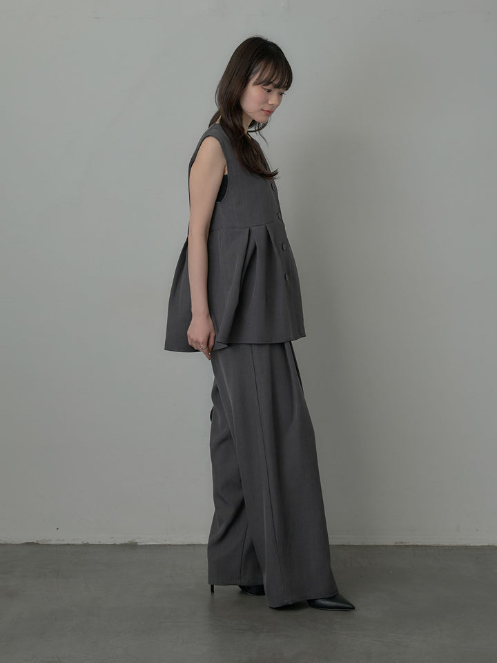 ウエスト配色ツイルパンツ