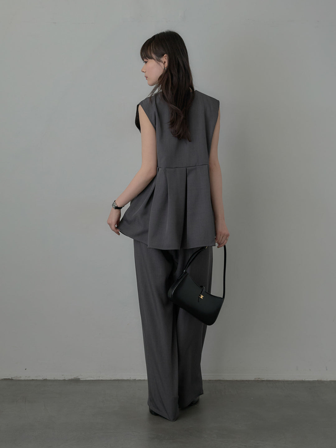 ウエスト配色ツイルパンツ