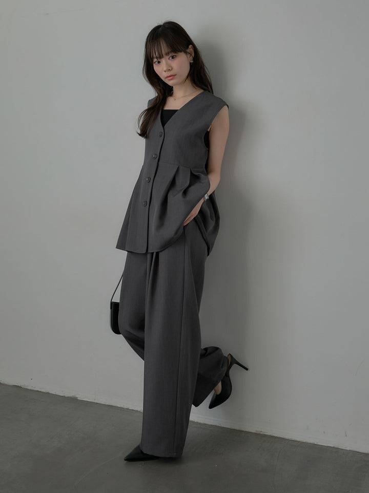 ウエスト配色ツイルパンツ