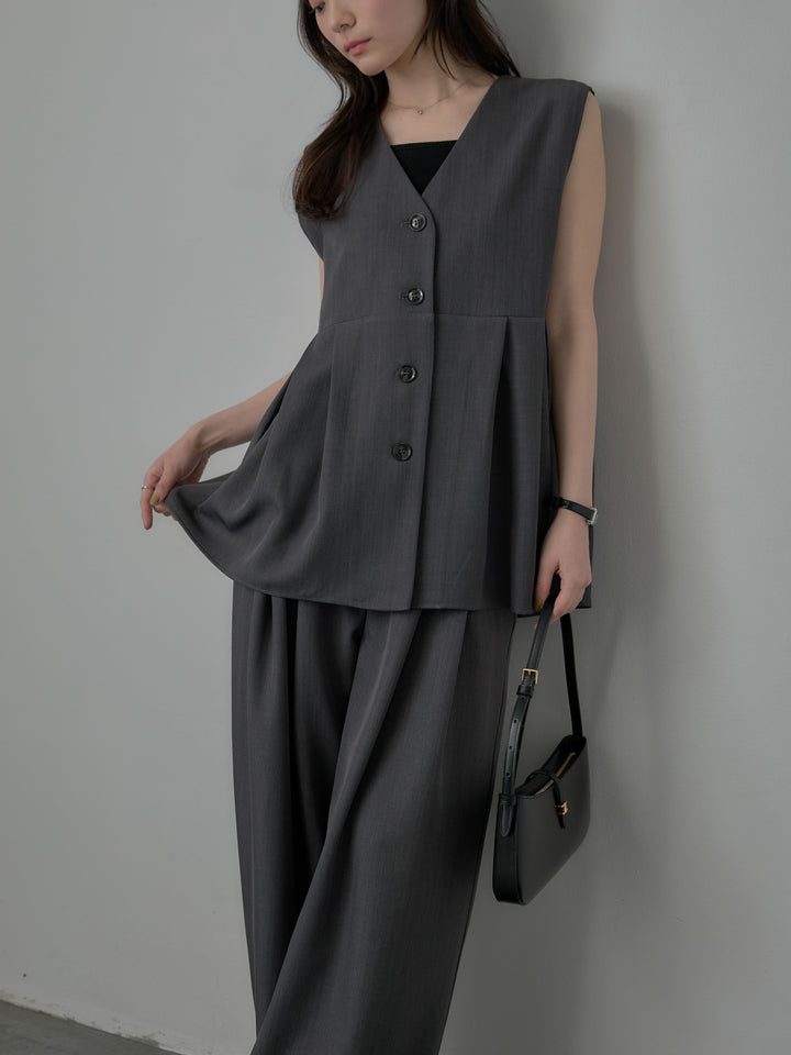 ウエスト配色ツイルパンツ