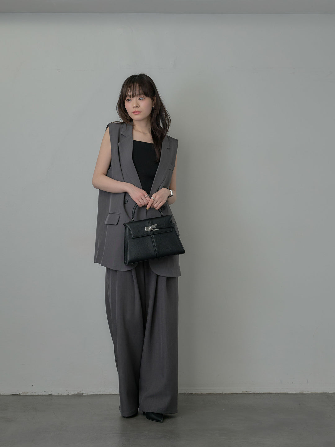 テーラードノースリーブベスト