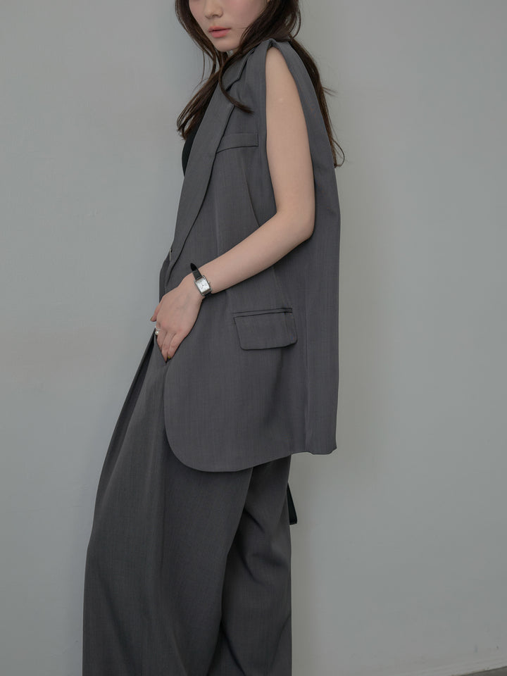 テーラードノースリーブベスト