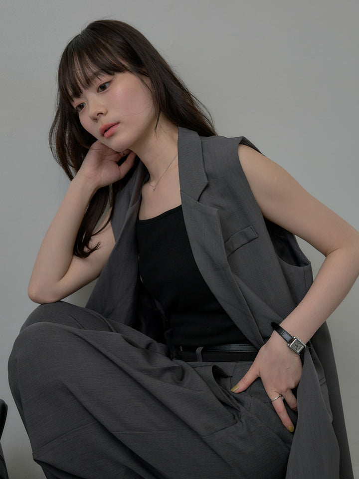 テーラードノースリーブベスト