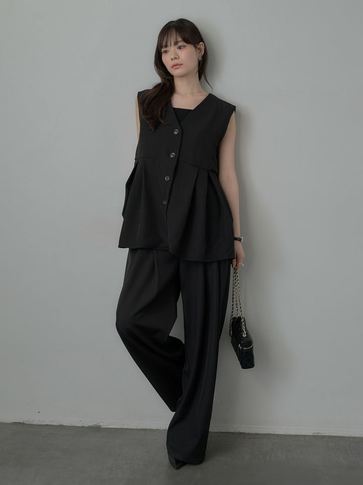 ウエスト配色ツイルパンツ