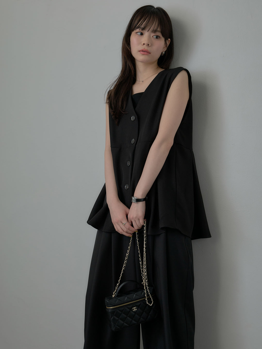 ウエスト配色ツイルパンツ