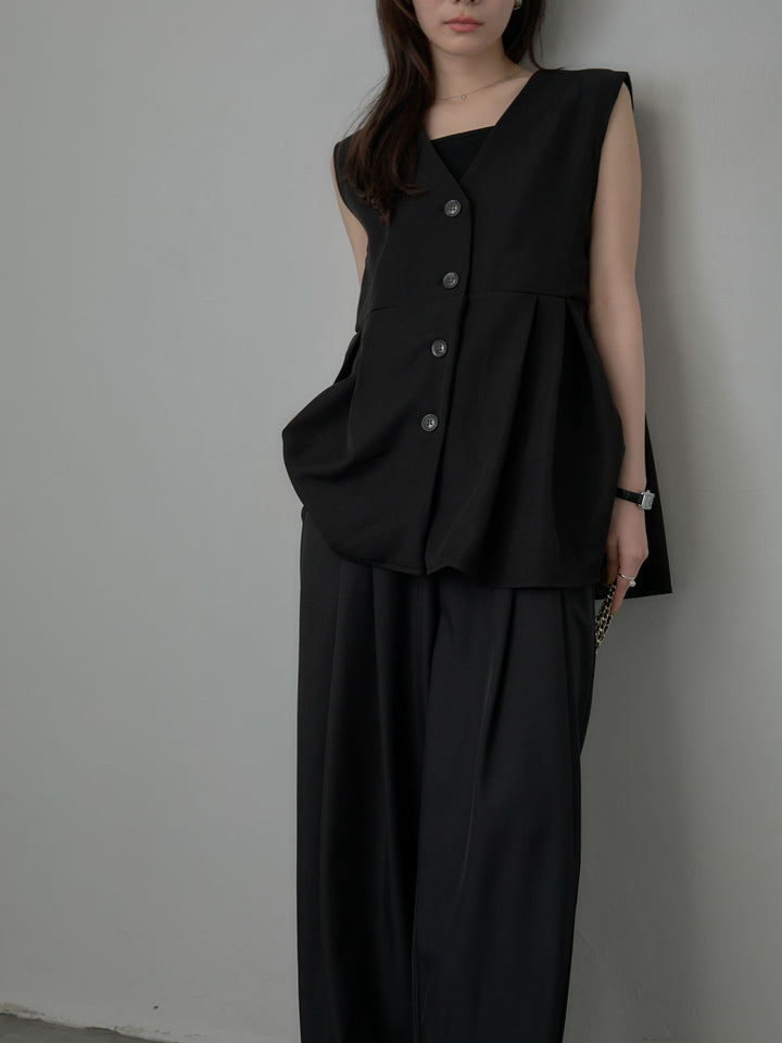 ウエスト配色ツイルパンツ