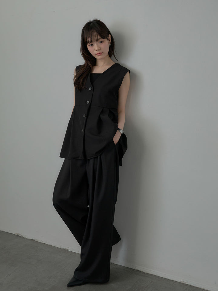 ウエスト配色ツイルパンツ