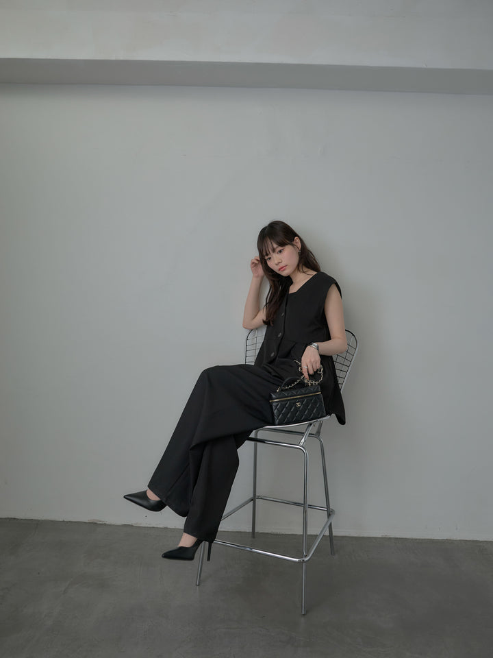 ウエスト配色ツイルパンツ